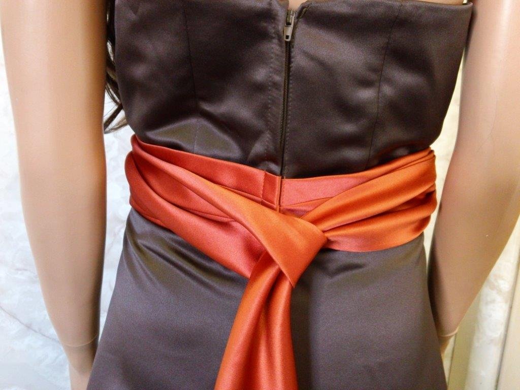 orange and brown bridesmaid dress